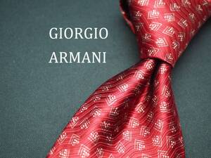 美品【GIORGIO ARMANI ジョルジオアルマーニ】 C1700 ワイン系 SILK ブランド ネクタイ 古着 良品