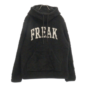 モンクレール 19AW MAGLIA FREAK ロゴ ハイネック フェイクファー ボア フーディー プルオーバーパーカー E20918031100 809FH ブラック