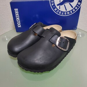 BIRKENSTOCK ビルケンシュトック BOSTON ボストン レザーサンダル 24.5㎝ ブラック ドイツ製