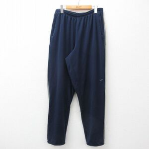 W37/古着 ナイキ NIKE ジャージ パンツ メンズ ワンポイントロゴ ドライフィット 紺他 ネイビー 24nov25 中古 ボトムス ロング