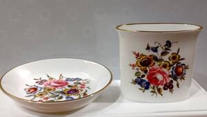 19 ROYAL WORCESTER ロイヤルウースター ミニオーバル容器（7.2×3.7×6.2㎝）＆ミニディッシュ（9.8×1.8㎝）2点セット