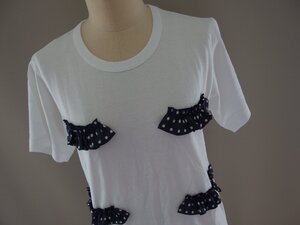 コムデギャルソンガール★半袖Ｔシャツ★クルーネック★カットソー★水玉フリル★ドット★Ｍサイズ★COMME des GARCONS GIRL