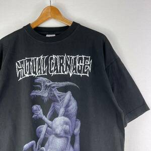 ビンテージ 90s【RITUAL CARNAGE】当事物 Tシャツ XL リチュアルカーネイジ バンドT 古着 元 XJAPANメンバー スラッシュメタル ロックT