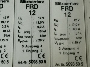 OBO Bettermann Blitzbarriere 避雷器　FRD 12 5個　　2FY30AA