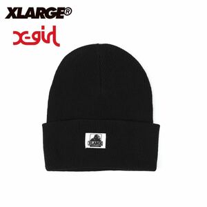 ◆日本未発売◆X-LARGE 91 ロゴ　ビーニー　ニットキャップ　ブラック　エクストララージ　ニット帽Beanie