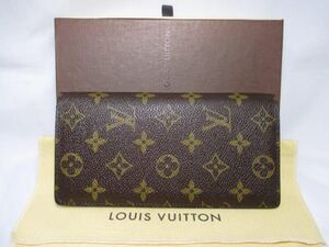 超美品 ルイ・ヴィトン Louis Vuitton モノグラム 小銭入れ付き長財布 ポルトフォイユ ブラザ M66540 本物