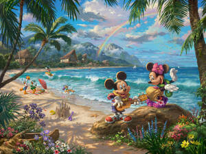 Disney Fine Art ディズニーファインアート ミッキー　ミニー　ハワイ　限定 レア Thomas Kinkade