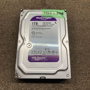 HDD-298 激安 HDD1TB 3.5インチ SATA 14893時間 内蔵HDD WD WD10PURZ-85U8XY0 Crystaldiskinfoにて正常品 中古