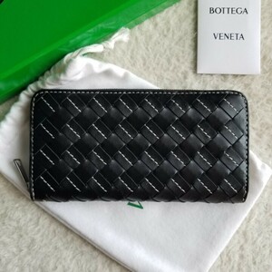 新品 BOTTEGA VENETA ボッテガヴェネタ ステッチ ジップ アラウンド ウォレット 長財布 ブラック 749427V3KI31039 国内完売 入手困難