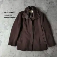 良品✨MORPHEUS【L-M】カシミヤ アンゴラ ハーフコート ラビットファー