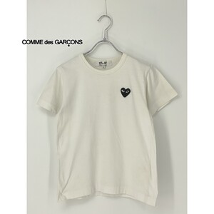 A8032/AD2011 春夏 PLAY COMME des GARCONS プレイ コムデギャルソン コットン ハート ワッペン 半袖 Tシャツ カットソー M 白/レディース