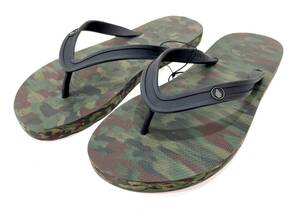 VOLCOM ボルコム V0811885DCA① メンズ US8 26cm ビーチサンダル BeachSandal ビーサン カモ柄 Camo 迷彩色 ヴォルコム 新品 即決 送料無料