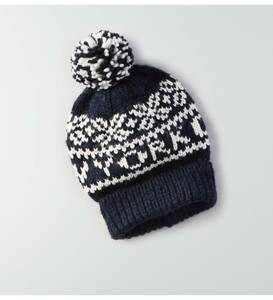 * 新品 アメリカンイーグル AEO NYC Snowflake Beanie スノーフレークビーニー ニット帽 帽子 キャップ ビーニー / Navy *