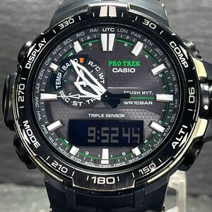 美品 CASIO カシオ PRO TREK プロトレック マルチバンド6 PRW-6000Y-1A 腕時計 アナデジ 電波ソーラー タフソーラー 多機能 カレンダー