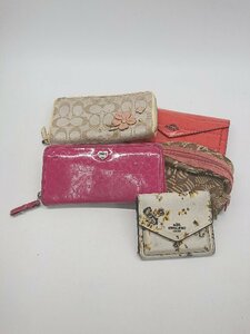 ◇ 《 COACH コーチ まとめ売り5点セット シグネチャー 花柄 長財布 コンパクトウォレット ポーチ レディース 》 P