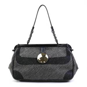 ボッテガヴェネタ BOTTEGAVENETA ハンドバッグ キャンバス グレー/ブラック e59156