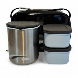 T1997a 美品 THERMOS サーモス 保温弁当箱(保温容器１＋常温容器２)ランチボックス DBP-501 ご飯１合 