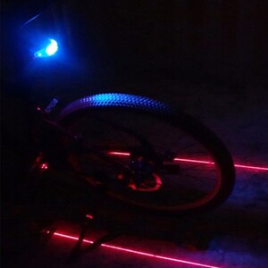 【新品】 自転車 テールランプ LED レーザー 後方灯 （青） ブルー