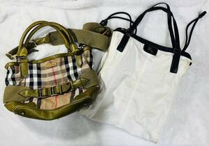  [240524-3T]【現状品】≪BURBERRY/バッグ≫バーバリー/プローサム/レザー/キャンバス/ノバチェック/ナイロン/ITEFFEPI14SCA/CNQINCHOQIN 