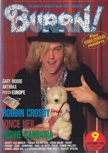 BURRN! ROBBIN CROSBY/RATT/GARY MOORE/ANTHRAX/EUROPE/VINVE NEIL/RICHIE SAMBORA/ヘヴィ・メタル・マガジン1986年9月号