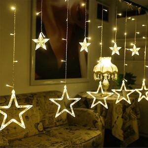 屋内外装飾用 クリスマスツリー、結婚式、学園祭、ガーデンパーティーイルミネーション 星型 LED星イルミネーションライト 3M 12星電池式