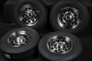 ★新品 195/80R15 107/105L LT デイトナホイール 国産GOODYEAR ICE NAVI CARGO 2024年製 スタッドレス DAYTONA ハイエースキャラバン等