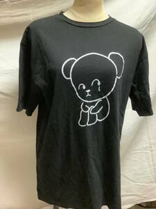 ☆送料無料☆熊が泣いてるTシャツ 黒 Lサイズ/USED