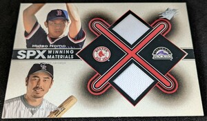 【2001 UpperDECK】SPx WINNING MATERIALS ダブルジャージカード Ｃ・ロッキーズ 吉井理人／Ｂ・レッドソックス 野茂英雄【Game Used】