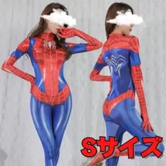 ☆Sサイズ セクシー全身タイツ　スパイダーマン　ブラック　赤　コスプレ