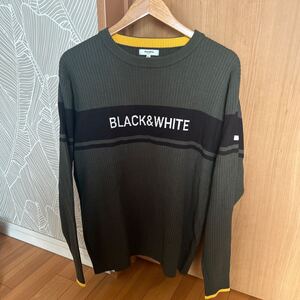 未使用品 タグ無し メンズ Black&White SPORT クルーネックセーター サイズLL カラー カーキ