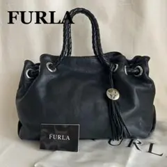 【極美品】FURLAフルラ 本革ハンドバッグ 黒 保管袋付き