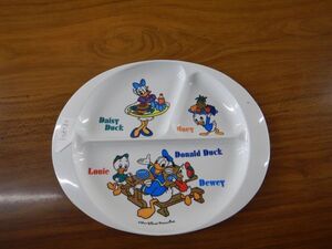 子供用食器　ドナルドダック　DONALD DUCK 25.7XX21X2CM 皿082801 洋皿　プレート　ドナルドファミリー　昭和レトロ　ディズニーDISNEY