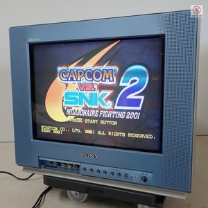 ○動作品 SONY ステレオカラーテレビ KV-14DA1 本体のみ 14型 ブルー 平面ブラウン管モニター トリニトロン Trinitron ソニー【40