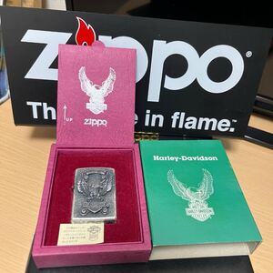 ZIPPO ジッポー HARLEY DAVIDSON ハーレーダビッドソン MILWAUKEE WI U.S.A. BIG EAGLE METAL ビッグイーグルメタル貼り 1994年製 未使用