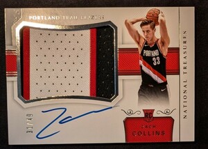 ZACH COLLINS NATIONAL TREASURES RPA /49 ルーキーカード　RC