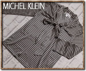 ☆MICHEL KLEIN　ミッシェルクラン　リボン付き千鳥格子カットソー☆