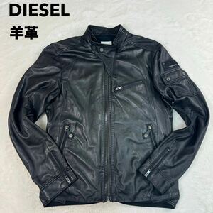 DIESEL ディーゼル 20s y2k ラムレザー ジャケット シングル ライダース 羊革 本革 ブラック 黒 メンズ L