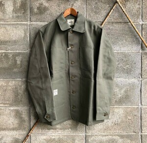 値下げ●SEVENTY FOUR セブンティーフォー COVER ALL JACKET ヴィンテージスタイル カバーオール ジャケット オリーブ Ｌ 新品