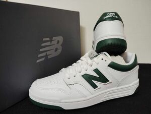 新品24.5cmニューバランス（newbalance）レディーススニーカーBB480LNGホワイトグリーン白緑