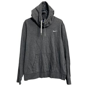 NIKE ロゴスウェット パーカー L ダークグレー プルオーバー 裏起毛 古着卸 アメリカ仕入 a612-5261