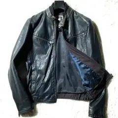 G-STAR RAW★RCT BIKER★山羊革レザーライダースジャケット 黒紺