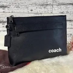 【美品】COACH  クラッチバッグ　本革   セカンドバッグ   ロゴ型押し