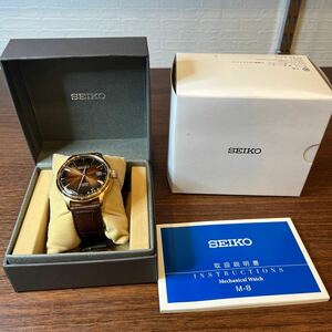 A1115/【中古品】 SEIKO プレザージュカクテル セイコー 自動巻き 腕時計 裏スケ ファッション メンズ 稼働品 箱付き 4R35-01T00 デイト