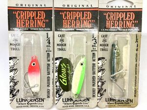 廃版 当時物 オールドジグ OLD LUHR JENSEN ルーハージェンセン CRIPPLED HERRING クリップルドヘリング マイクロジグ 1/3,1/4oz 3個セット