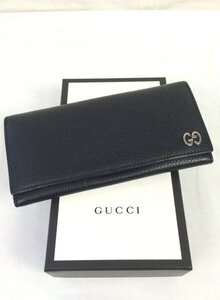 ☆☆GUCCI グッチ　二つ折り 長財布　ロングウォレット　481727　ダブルG　GGロゴ　レザー　ブラック　外箱・保存袋付き☆美品☆