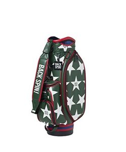 【正規品】BACK SPIN! STAR PU Tour Golf Bag バックスピン 合皮キャディバッグ 星柄 9型 グリーンxホワイト 47インチ対応 9.0型 おしゃれ