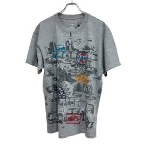 良品 Hanes ヘインズ ディズニー ピクサー プリント Tシャツ L グレー メンズ コピーライト USA古着 送料185円 24-0530