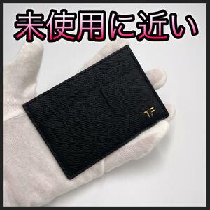 TOM FORDトムフォード 財布 マネークリップ クリップウォレット カードケース メンズ ゴールド金具 正規品 鑑定済み TF 黒 ブラック レザー