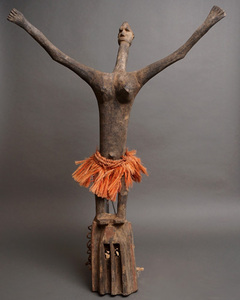 アフリカ　マリ　ドゴン族　サティンベ　マスク　仮面　No.187　木彫り　アフリカンアート　彫刻