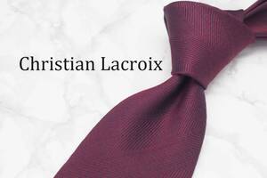 【美品】Christian Lacroix クリスチャンラクロア A-299 ワイン ブランド ネクタイ 良品 古着 卸 USED オールド SILK